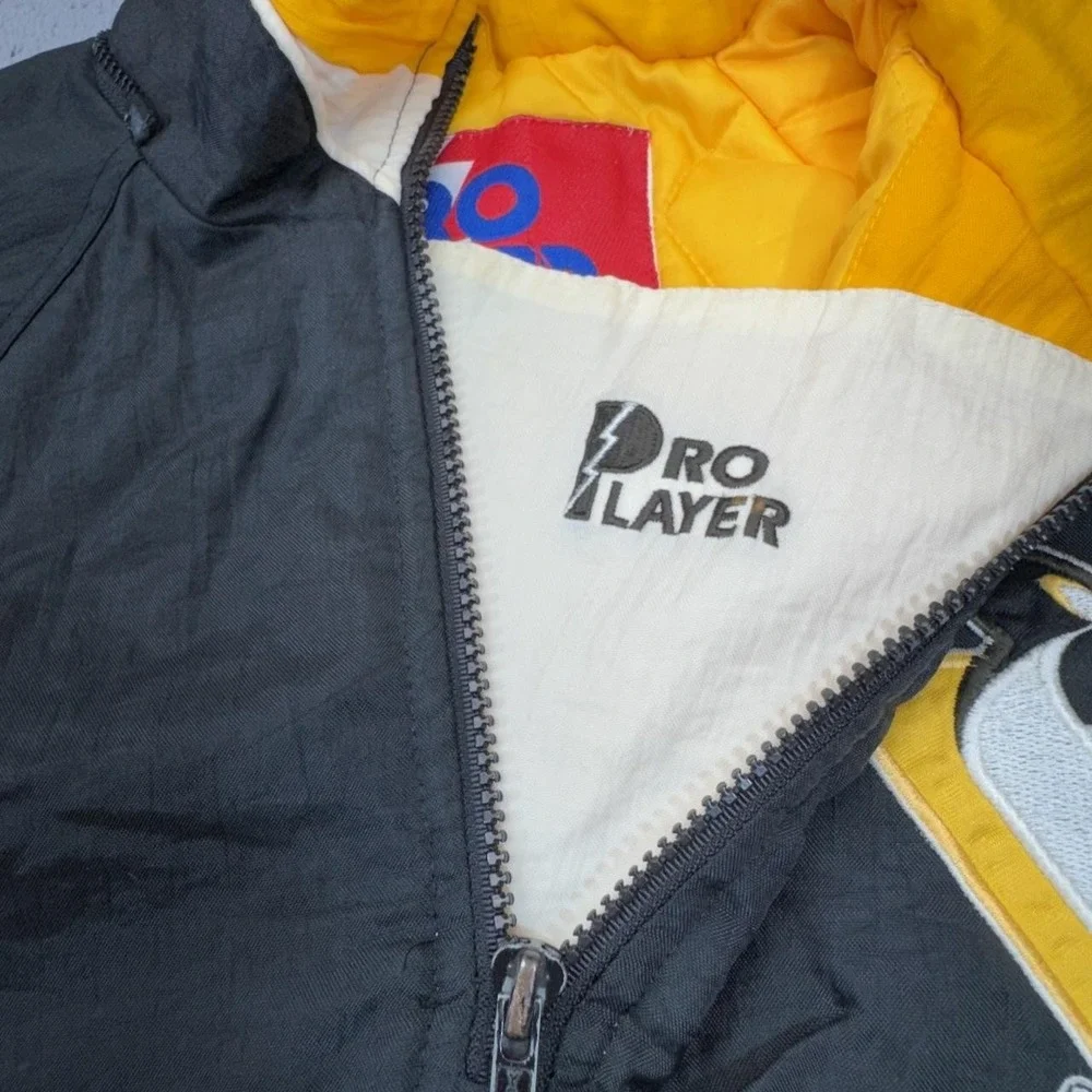 Vintage Pittsburgh Penguins Pullover Jacket Boys Large Black NHL Pro Player 90s